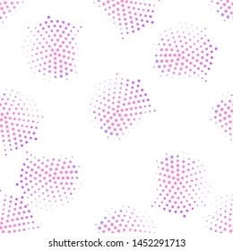 Abstract geometric violet halftone seamless pattern. Hipster fashion design print halftone background. Modern stylish texture. Repeating tiles from small triangles. 