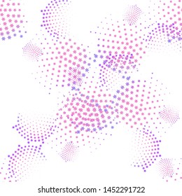 Abstract geometric violet halftone seamless pattern. Hipster fashion design print halftone background. Modern stylish texture. Repeating tiles from small triangles. 