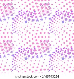 Abstract geometric violet halftone seamless pattern. Hipster fashion design print halftone background. Modern stylish texture. Repeating tiles from small triangles. 