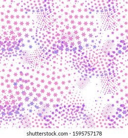 Abstract geometric violet halftone seamless pattern. Hipster fashion design print halftone background. Modern stylish texture. Repeating tiles from small triangles. 