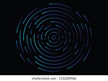 Abstract geometric vortex, Circular swirl lines, fingerprint. Vector illustration