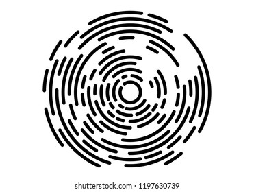 Abstract geometric vortex, Circular swirl lines, fingerprint. Vector illustration