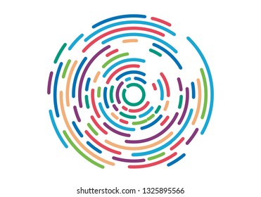 Abstrakter geometrischer Wirbel, kreisförmige Schwirllinien, Fingerabdruck. Vektorgrafik
