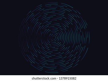 Abstract geometric vortex, Circular swirl lines, fingerprint. Vector illustration