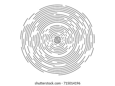 Abstract geometric vortex, Circular swirl lines, fingerprint. Vector illustration