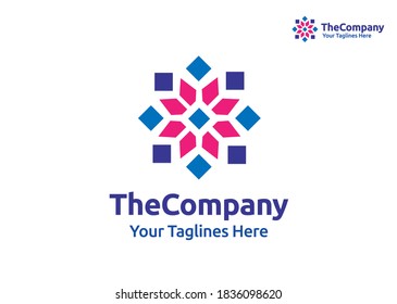 abstract geometric vortex color decoration logo