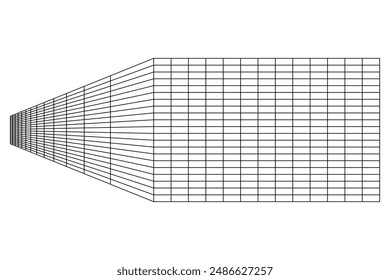 Abstract geometric wall. Isometric grid. Circle, drawing, wall, shape, 3D illusion. Room perspective grid background