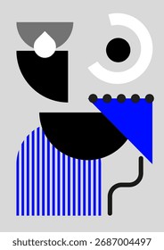Fondo de pantalla geométrico Abstractas con tonos negros, blancos y azules para imágenes de escritorio profesionales elegantes