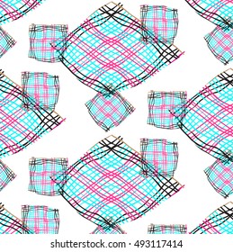 Abstract geometric wallpaper. Creative  pattern for girls and boys, for textile, clothes, bags, backpacks, sport clothes. Fashion style. Chaotic urban grunge background with bright colors