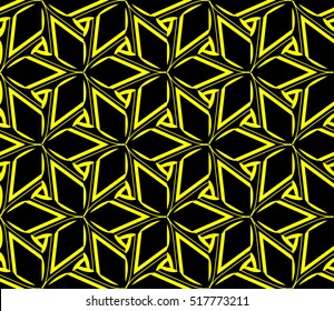 Abstract geometric wallpaper. vector. yellow and black