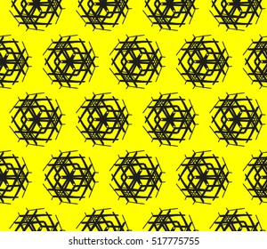 Abstract geometric wallpaper. vector. yellow and black