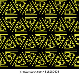 Abstract geometric wallpaper. vector. yellow and black