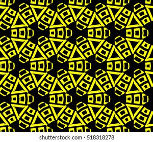 Abstract geometric wallpaper. vector. yellow and black