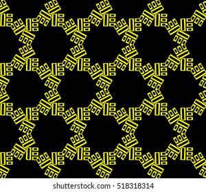 Abstract geometric wallpaper. vector. yellow and black