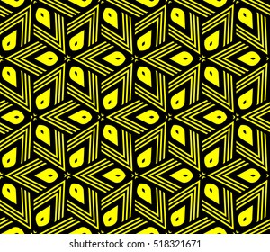 Abstract geometric wallpaper. vector. yellow and black. gold