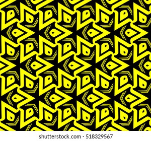 Abstract geometric wallpaper. vector. yellow and black. gold