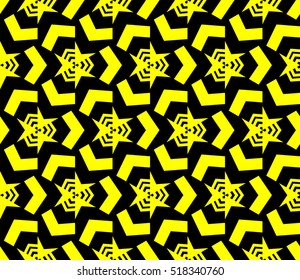Abstract geometric wallpaper. vector. yellow and black. gold