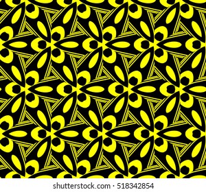 Abstract geometric wallpaper. vector. yellow and black. gold