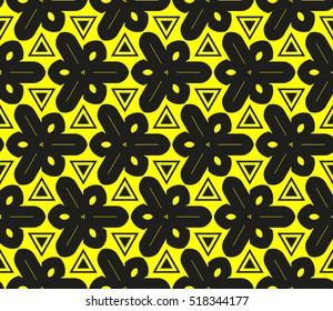 Abstract geometric wallpaper. vector. yellow and black. gold