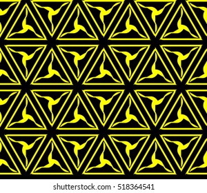 Abstract geometric wallpaper. vector. yellow and black. gold