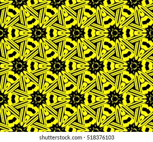 Abstract geometric wallpaper. vector. yellow and black. gold
