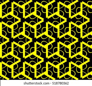 Abstract geometric wallpaper. vector. yellow and black