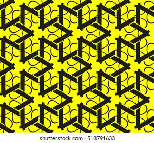 Abstract geometric wallpaper. vector. yellow and black
