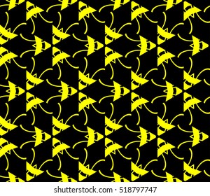 Abstract geometric wallpaper. vector. yellow and black