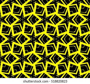 Abstract geometric wallpaper. vector. yellow and black