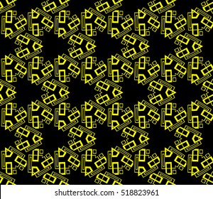Abstract geometric wallpaper. vector. yellow and black