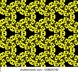 Abstract geometric wallpaper. vector. yellow and black