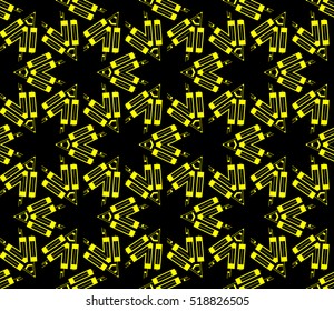 Abstract geometric wallpaper. vector. yellow and black