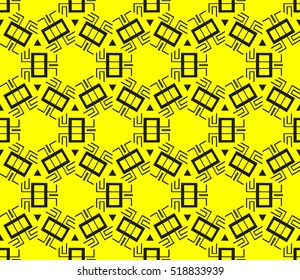Abstract geometric wallpaper. vector. yellow and black