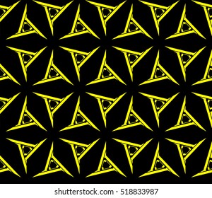 Abstract geometric wallpaper. vector. yellow and black