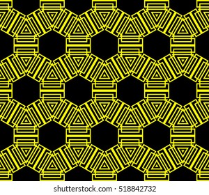 Abstract geometric wallpaper. vector. yellow and black