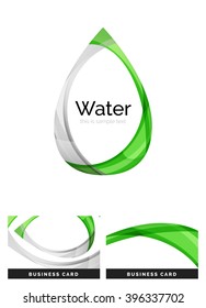 Abstract geometric water drop design - logo icon or background