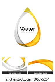 Resumen de diseño geométrico de caída de agua - icono de logotipo o fondo