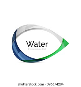 Abstract geometric water drop design - logo icon or background