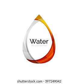 Resumen de diseño geométrico de caída de agua - icono de logotipo o fondo