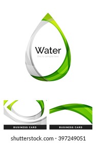 Resumen de diseño geométrico de caída de agua - icono de logotipo o fondo
