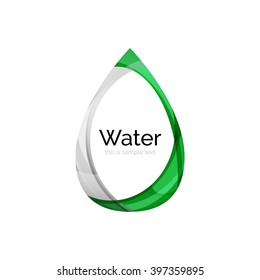 Abstract geometric water drop design - logo icon or background