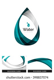 Abstract geometric water drop design - logo icon or background