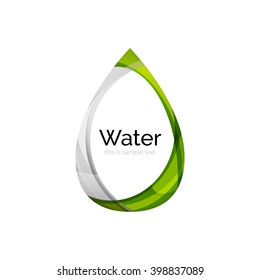 Resumen de diseño geométrico de caída de agua - icono de logotipo o fondo
