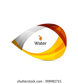 Resumen de diseño geométrico de caída de agua - icono de logotipo o fondo