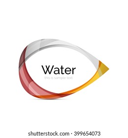 Abstract geometric water drop design - logo icon or background