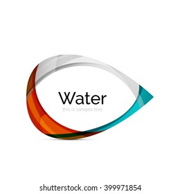 Abstract geometric water drop design - logo icon or background