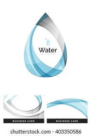 Abstract geometric water drop design - logo icon or background