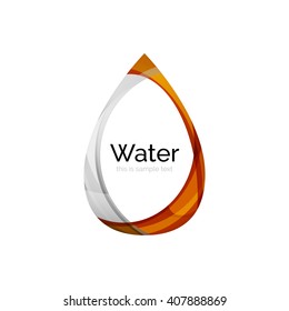 Abstract geometric water drop design - logo icon or background