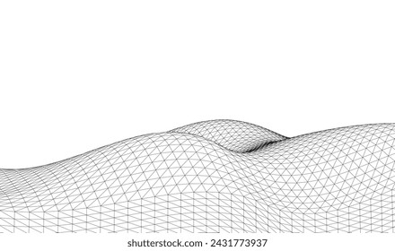 Abstract geometric wave 3d illustration