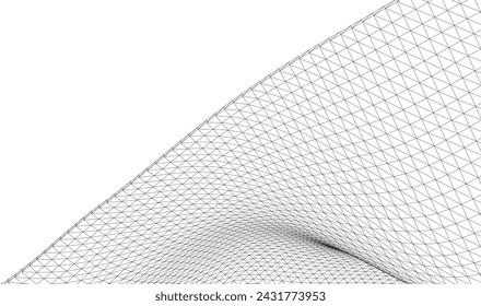 Ilustración abstracta de la onda geométrica 3d
